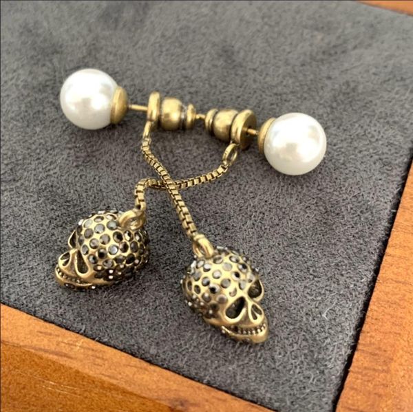 new style dangle mq earring skeleton punk 18k gold plating ladies full diamonds skull chain pendant earrings men ear cuffs designer jewelry, Silver
new style dangle mq earring skeleton punk 18k gold plating ladies full diamonds skull chain pendant earrings men ear cuffs designer jewelry, Silver