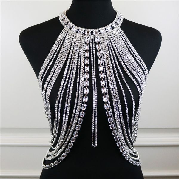 erotic shiny bikini tassel bra chain rhinestone underwear body chain rhinestone stage nightclub performance clothes 1181, Silver
erotic shiny bikini tassel bra chain rhinestone underwear body chain rhinestone stage nightclub performance clothes 1181, Silver