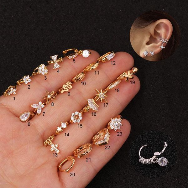 huggie gold color hoop earrings for women piercing micro inlaid zircon small ear stud buckle clear cz gem zircon round flower cross, Golden;silver
huggie gold color hoop earrings for women piercing micro inlaid zircon small ear stud buckle clear cz gem zircon round flower cross, Golden;silver