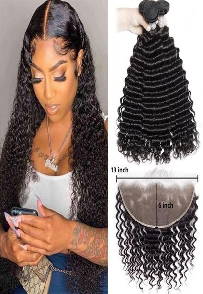 hair bulks deep wave bundles with 13x6 lace frontal transparent and curly human closure 2210247335322, Black
hair bulks deep wave bundles with 13x6 lace frontal transparent and curly human closure 2210247335322, Black