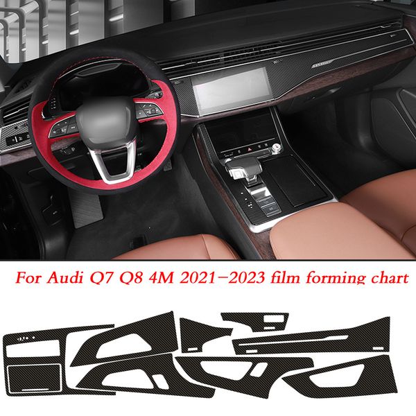car-styling 3d/5d carbon fiber car interior center console color change molding sticker decals for audi q7 q8 4m 2021-2023
car-styling 3d/5d carbon fiber car interior center console color change molding sticker decals for audi q7 q8 4m 2021-2023