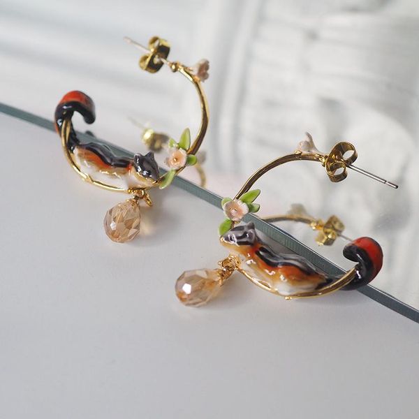 knot cute lovely squirrel earrings for women simple copper enamel glaze animal drop ear jewelry good gift, Silver
knot cute lovely squirrel earrings for women simple copper enamel glaze animal drop ear jewelry good gift, Silver