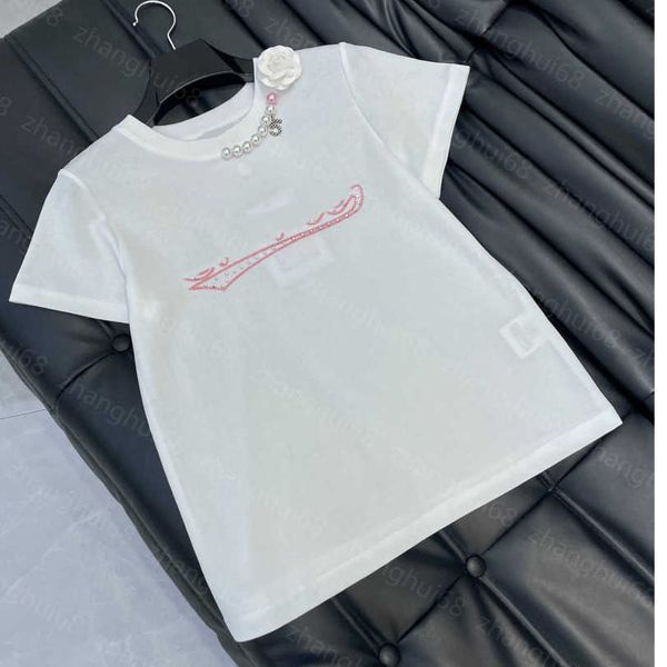 23ss womens t-shirt womens designer clothing tee pearl necklace decorated with camellia embellishments scalding embroidery short sleeve t-sh, White
23ss womens t-shirt womens designer clothing tee pearl necklace decorated with camellia embellishments scalding embroidery short sleeve t-sh, White