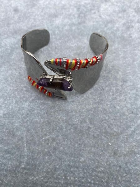 bangle european and american ghost designers create fashionable and casual natural amethyst copper bracelets, Black
bangle european and american ghost designers create fashionable and casual natural amethyst copper bracelets, Black