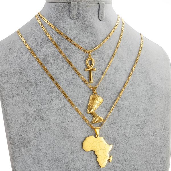 necklaces anniyo 3pieces ankh nefertiti africa map pendant necklaces gold color wedding birthday party ethnic jewelry women men #256306, Silver
necklaces anniyo 3pieces ankh nefertiti africa map pendant necklaces gold color wedding birthday party ethnic jewelry women men #256306, Silver
