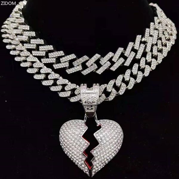 necklaces men women hip hop iced out bling heart pendant necklace with 13mm miami cuban chain necklaces fashion hiphop jewelry, Silver
necklaces men women hip hop iced out bling heart pendant necklace with 13mm miami cuban chain necklaces fashion hiphop jewelry, Silver