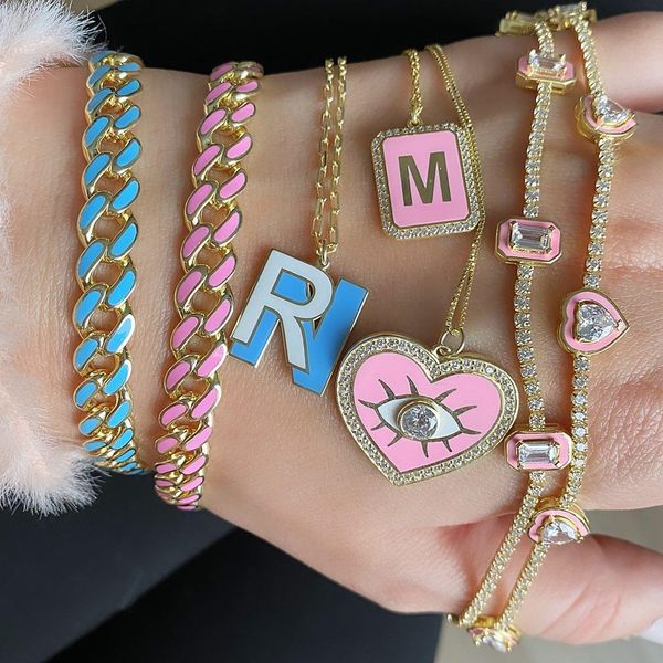bangle pastel pink white red enamel geometric rectangle charm tennis chain 15+4cm fashion cz bracelet, Black
bangle pastel pink white red enamel geometric rectangle charm tennis chain 15+4cm fashion cz bracelet, Black