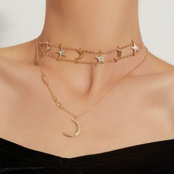 designer jewlery for women pendant necklace fashion creative pentagram crescent moon personality necklace necklacefemale colored beads handm, Silver
designer jewlery for women pendant necklace fashion creative pentagram crescent moon personality necklace necklacefemale colored beads handm, Silver
