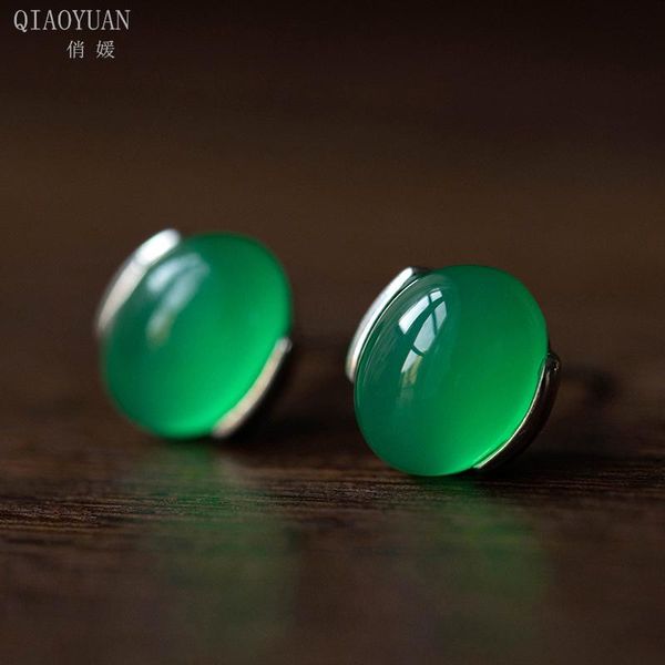 stud jade earrings 925 sterling silver small women's earrings emerald green chalcedony carnelian gemstone jewelry retro earings, Golden;silver
stud jade earrings 925 sterling silver small women's earrings emerald green chalcedony carnelian gemstone jewelry retro earings, Golden;silver