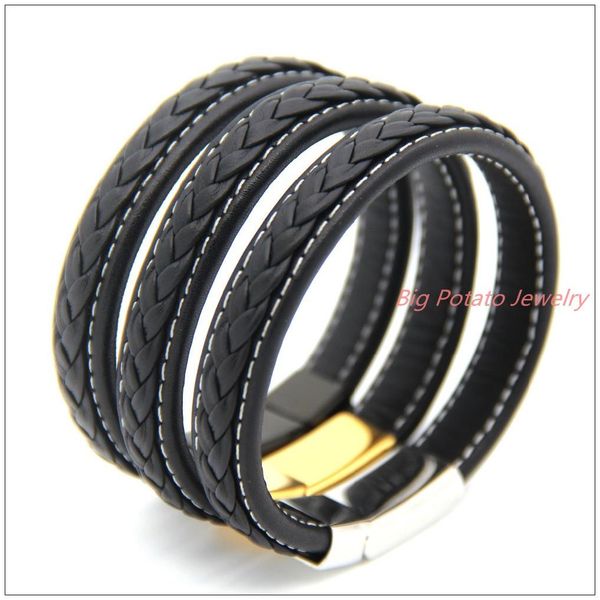 bangle 8.26" fashion 316l stainless steel silver/gold color magnetic clasp genuine leather black brown mens womens bracelet bangle
bangle 8.26" fashion 316l stainless steel silver/gold color magnetic clasp genuine leather black brown mens womens bracelet bangle