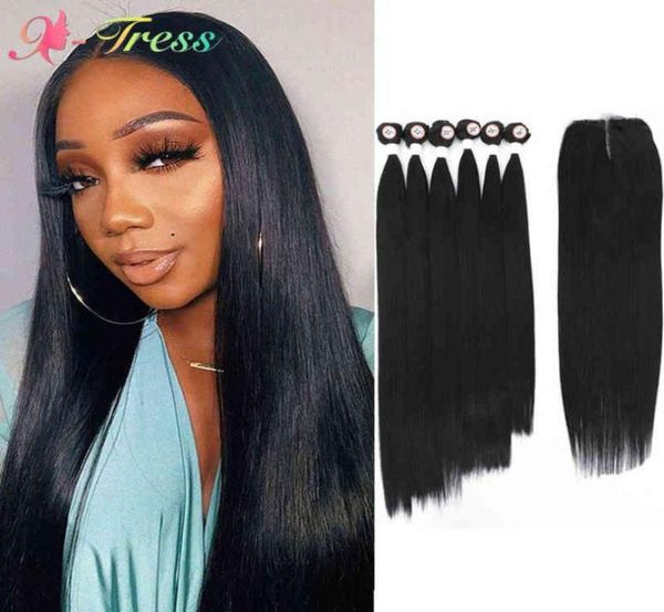 xtress synthetic hair weaving bundles with closure long straight black weave hair extensions 6 bundles with closure for women h228233555
xtress synthetic hair weaving bundles with closure long straight black weave hair extensions 6 bundles with closure for women h228233555