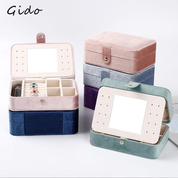 boxes double velvet jewelry storage ring case convenient travel earrings necklace ring jewelry storage jewel case with mirror, Black;white
boxes double velvet jewelry storage ring case convenient travel earrings necklace ring jewelry storage jewel case with mirror, Black;white