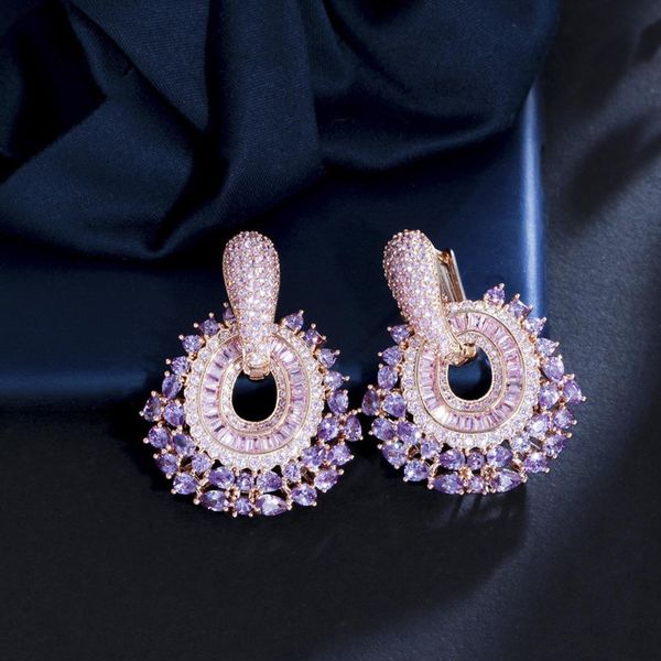knot threegraces bohemian shiny purple pink cubic zirconia dangle huggies earrings for women fashion wedding costume jewelry er718, Silver
knot threegraces bohemian shiny purple pink cubic zirconia dangle huggies earrings for women fashion wedding costume jewelry er718, Silver