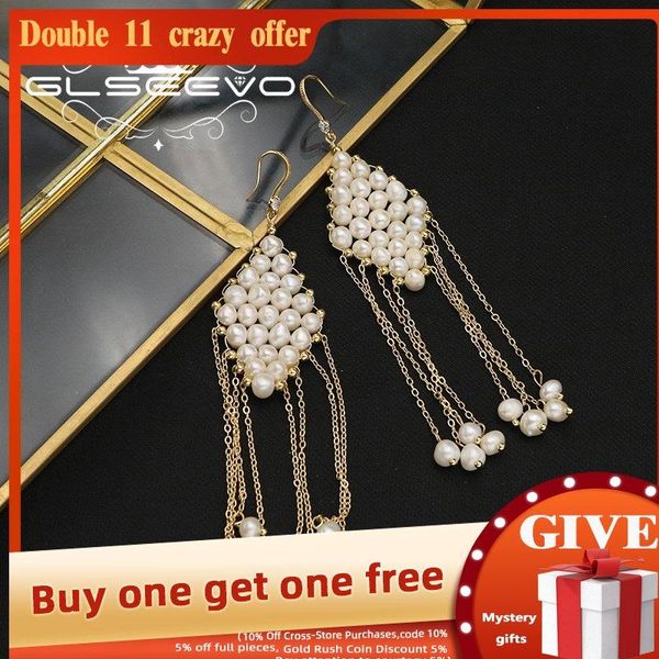 knot glseevo weave lozenge natural pearls tassel earrings fashion drop earrings for woman luxury wedding jewelry anniversary gifts, Silver
knot glseevo weave lozenge natural pearls tassel earrings fashion drop earrings for woman luxury wedding jewelry anniversary gifts, Silver