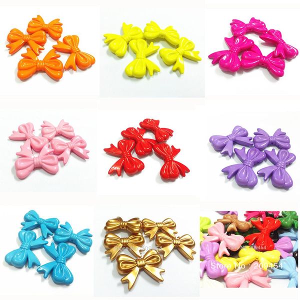 crystal wholesale large size 46mm*36mm 60pcs/bag acrylic bow chunky beads