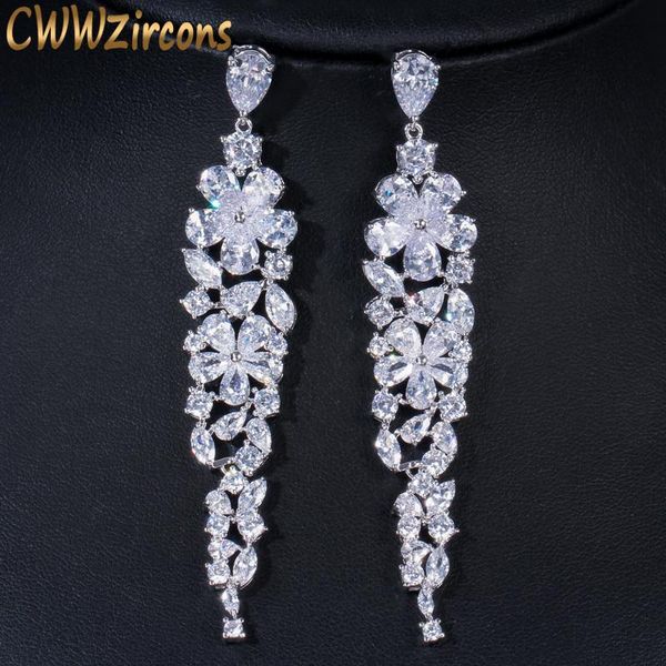 knot cwwzircons sparkling cubic zirconia stones setting silver color long bridal wedding party earrings jewelry accessories cz435
knot cwwzircons sparkling cubic zirconia stones setting silver color long bridal wedding party earrings jewelry accessories cz435