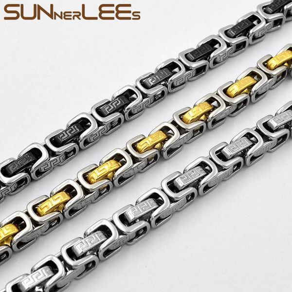 necklaces sunnerlees jewelry stainless steel necklace 7mm box byzantine link chain black silver color gold plated men women gift sc141 n
necklaces sunnerlees jewelry stainless steel necklace 7mm box byzantine link chain black silver color gold plated men women gift sc141 n