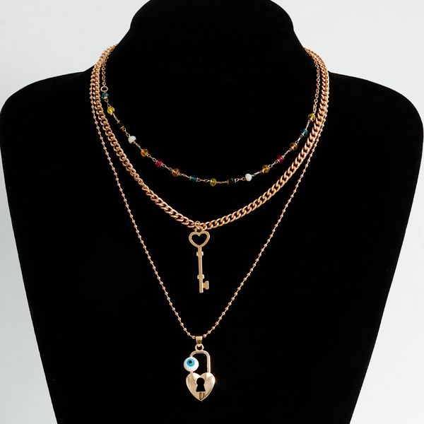 designer jewlery fashion jewelryretro three-story street sheart-shaped key padlock pendant necklace female colored beads handmade necklace d, Silver
designer jewlery fashion jewelryretro three-story street sheart-shaped key padlock pendant necklace female colored beads handmade necklace d, Silver