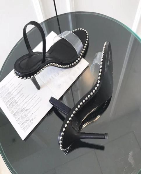 with box women real leather studs high heels sandal 3540 rivet transparent slippers slide sandals flip flops3450242, Black
with box women real leather studs high heels sandal 3540 rivet transparent slippers slide sandals flip flops3450242, Black