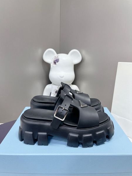 fashion sandals summer women prad slippers slide leather leisure platform sandals luxury designers sandals pl05, Black
fashion sandals summer women prad slippers slide leather leisure platform sandals luxury designers sandals pl05, Black