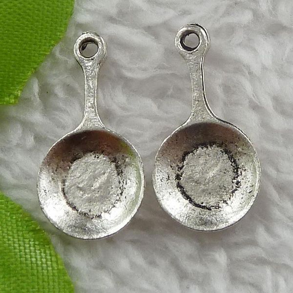 other 280 pieces antique silver pan charms 22x11mm #1725
