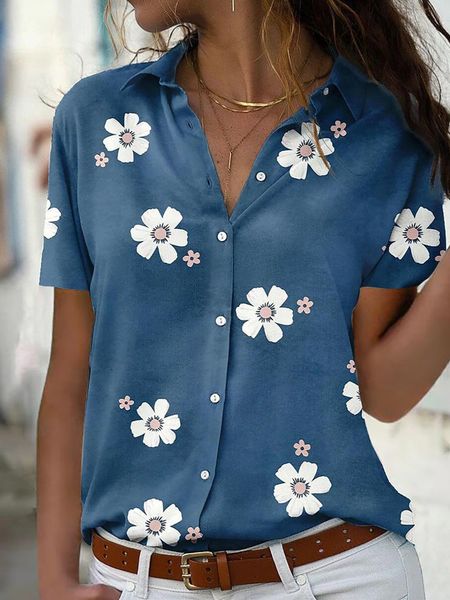 womens blouses shirts summer women floral print blouse female turn down collar short sleeve button ol workwear lwbefs5353 230519, White
womens blouses shirts summer women floral print blouse female turn down collar short sleeve button ol workwear lwbefs5353 230519, White
