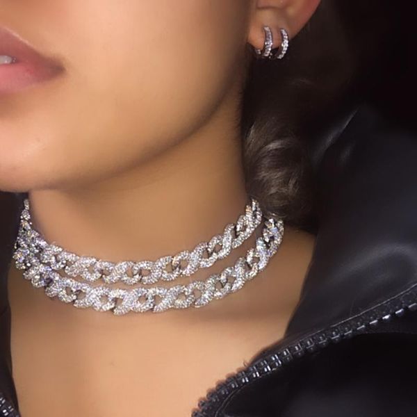 necklaces luxury hip hop party jewelry iced out 5a cubic zirconia with bling infinity miami cuban chain choker necklace for women, Silver
necklaces luxury hip hop party jewelry iced out 5a cubic zirconia with bling infinity miami cuban chain choker necklace for women, Silver