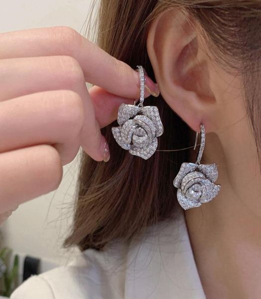 new designed spring dangle flower women earrings retro rose microset color diamonds ear studs celebrity female luxurious jewelry 7870251, Silver
new designed spring dangle flower women earrings retro rose microset color diamonds ear studs celebrity female luxurious jewelry 7870251, Silver