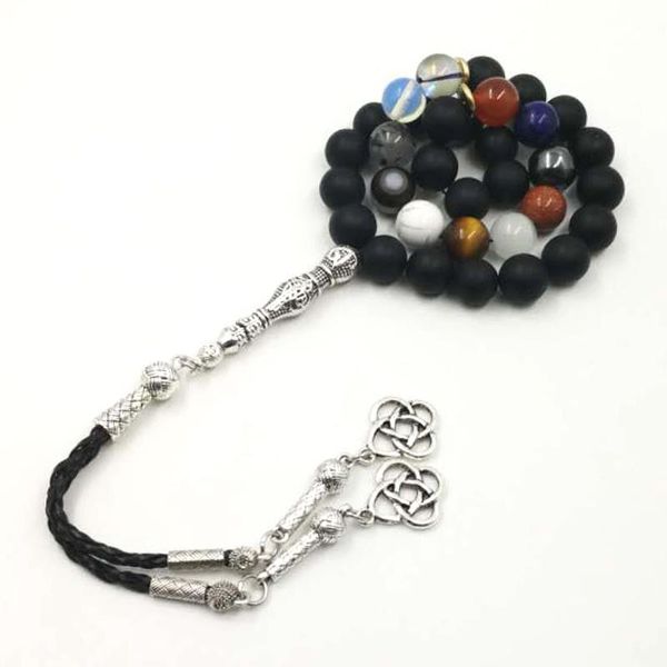 bangle tasbih from natural frosted agates sandstone lapis lazuli hematite crystal cat eye tiger eye white turquoises opal sulaimani, Black
bangle tasbih from natural frosted agates sandstone lapis lazuli hematite crystal cat eye tiger eye white turquoises opal sulaimani, Black