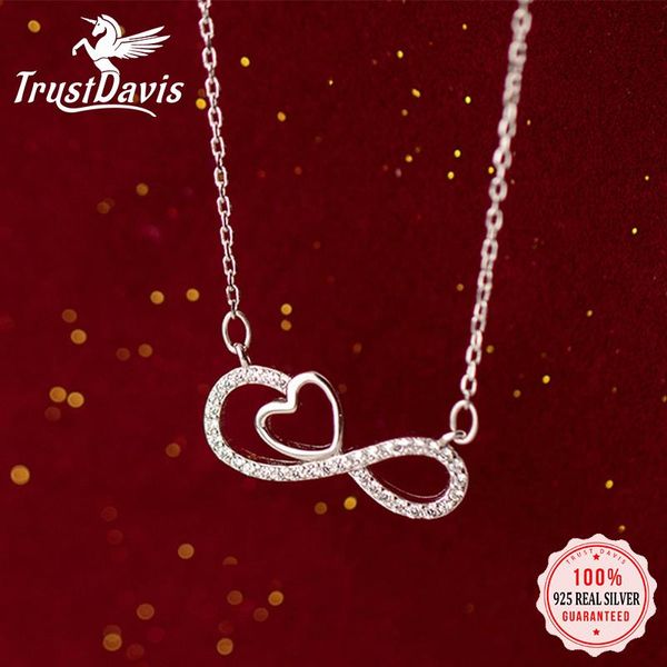 necklaces trustdavis real 925 sterling silver clavicle necklace for women infinity romantic heart cz wedding party fine jewelry da1900
necklaces trustdavis real 925 sterling silver clavicle necklace for women infinity romantic heart cz wedding party fine jewelry da1900