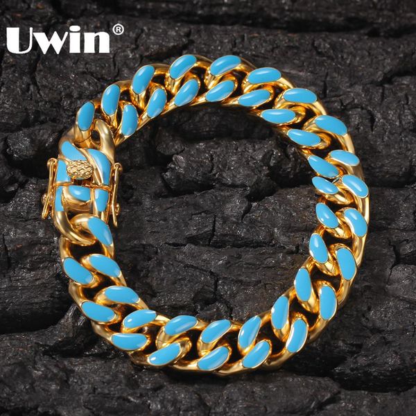 bangle uwin 11mm stainless steel women men 316l colorful bracelet heavy miami hiphop cuban link bracelets fashion jewelry, Black
bangle uwin 11mm stainless steel women men 316l colorful bracelet heavy miami hiphop cuban link bracelets fashion jewelry, Black