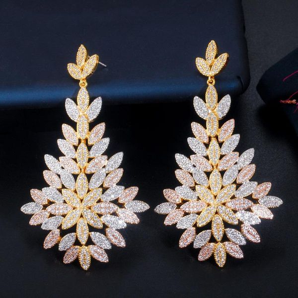 knot 2022 trend large earrings luxury jewelry 3 tone gold plated leaf earrings for women 8 cm cubic zirconia pave dangle earrings, Silver
knot 2022 trend large earrings luxury jewelry 3 tone gold plated leaf earrings for women 8 cm cubic zirconia pave dangle earrings, Silver