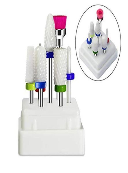 7 pcs ceramic nail drill bits set accessories electric manicure drill with acrylic box milling cutter nail files nail art tools5273536, Silver
7 pcs ceramic nail drill bits set accessories electric manicure drill with acrylic box milling cutter nail files nail art tools5273536, Silver