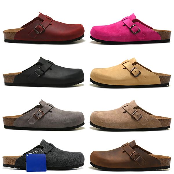 2023 fashion boston clogs famous designer oiled leather bag head pull suede cork slippers womens mens autumn winter outdoor sandals platform, White;red
2023 fashion boston clogs famous designer oiled leather bag head pull suede cork slippers womens mens autumn winter outdoor sandals platform, White;red
