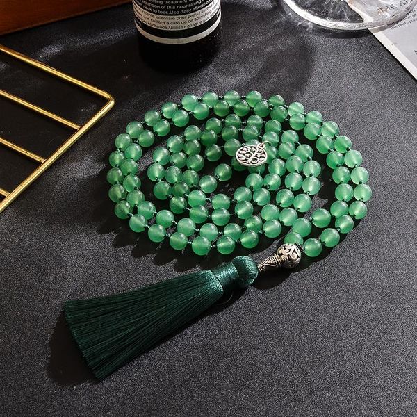 necklaces 108 count 8mm green aventurine jade beads knotted japa mala necklace meditation yoga prayer rosary for men and women jewelry, Silver
necklaces 108 count 8mm green aventurine jade beads knotted japa mala necklace meditation yoga prayer rosary for men and women jewelry, Silver