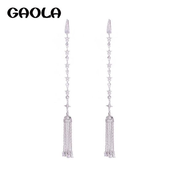 knot gaola new fashion long tassel earring ladies women crystal weeding party dangle earrings, Silver
knot gaola new fashion long tassel earring ladies women crystal weeding party dangle earrings, Silver