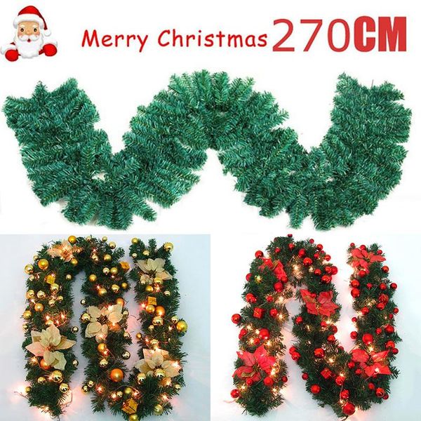 polish 2.7m christmas decoration for home new year green garland wreath xmas party artificial pine tree rattan banner hanging ornament, Blue
polish 2.7m christmas decoration for home new year green garland wreath xmas party artificial pine tree rattan banner hanging ornament, Blue