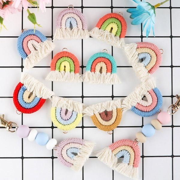 crystal 20/50/100pcs handmade woven cotton rope rainbow beads jewelry making tassels boho style pendants rainbow keychain accessories
crystal 20/50/100pcs handmade woven cotton rope rainbow beads jewelry making tassels boho style pendants rainbow keychain accessories