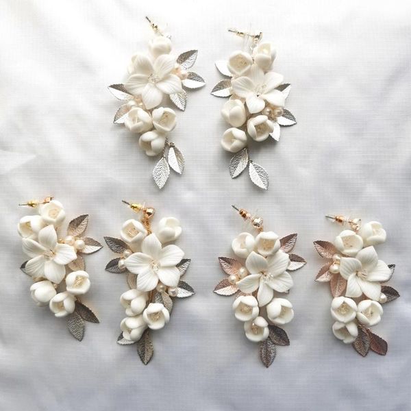 knot fashion porcelain flower bridal earrings handmade wedding jewelry rose gold color women drop earring, Silver
knot fashion porcelain flower bridal earrings handmade wedding jewelry rose gold color women drop earring, Silver