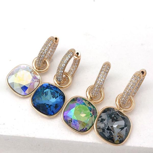 huggie fashion square pendant hoop earrings for women made with austrian crystal wedding party bijoux jewellery accessorise girls gift, Golden;silver
huggie fashion square pendant hoop earrings for women made with austrian crystal wedding party bijoux jewellery accessorise girls gift, Golden;silver