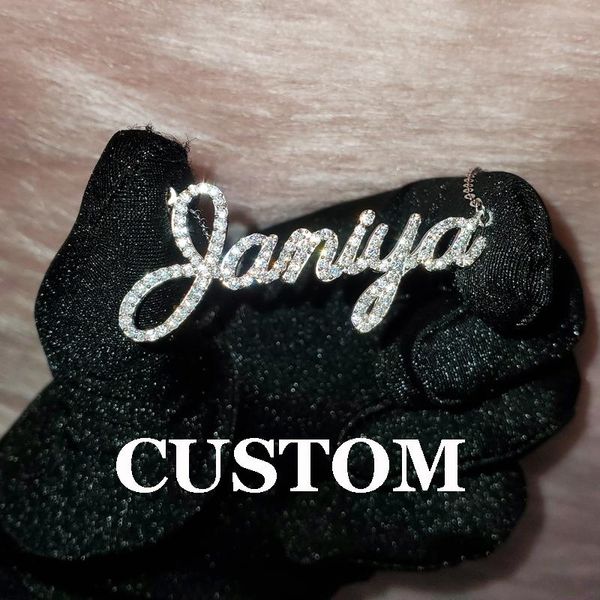 necklaces grandbling customized name necklace cubic zirconia words pendant personalized letters jewelry for birthday gift drop shipping, Silver
necklaces grandbling customized name necklace cubic zirconia words pendant personalized letters jewelry for birthday gift drop shipping, Silver