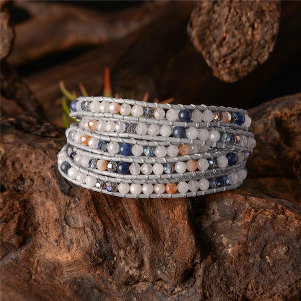 bangle women boho bracelet natural stone 5x leather wrap bracelet stone beaded bracelet drop shippping, Black
bangle women boho bracelet natural stone 5x leather wrap bracelet stone beaded bracelet drop shippping, Black