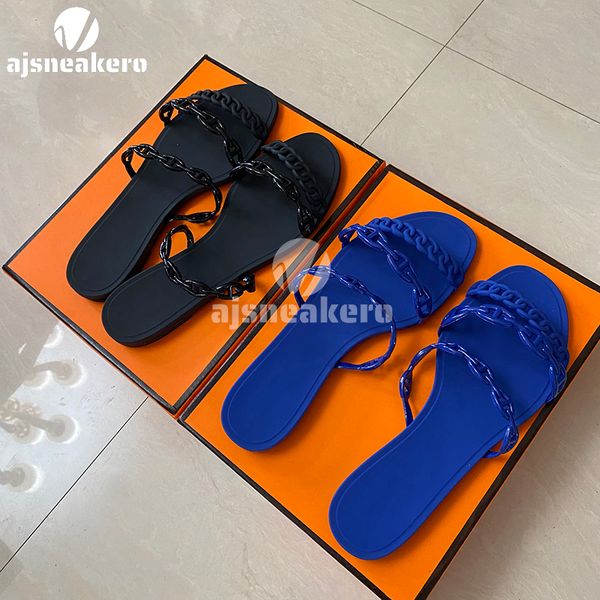 designer luxury oran sandal women chain slides summer rubber big head slides fashion beach shoes flat slippers size 35-41, Black
designer luxury oran sandal women chain slides summer rubber big head slides fashion beach shoes flat slippers size 35-41, Black