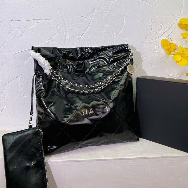 designer womens garbage bag shoulder bag portable crossbody bag hardware metal buckles riffle coin charm chain two piece set large capacity
designer womens garbage bag shoulder bag portable crossbody bag hardware metal buckles riffle coin charm chain two piece set large capacity