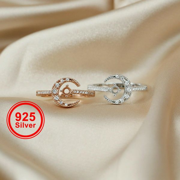 polish 3mm round prong ring settings moon star rose gold plated solid 925 sterling silver adjustable diy ring bezel 1210106, Blue
polish 3mm round prong ring settings moon star rose gold plated solid 925 sterling silver adjustable diy ring bezel 1210106, Blue