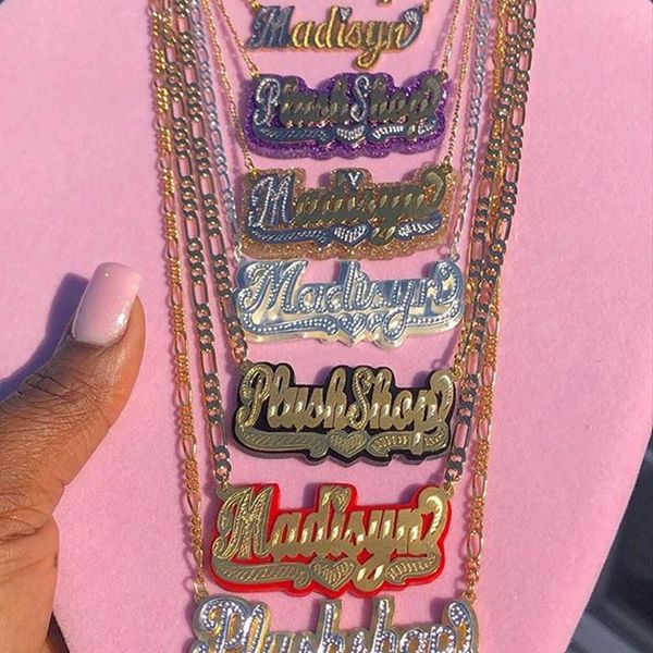 necklaces new fashion double goldplated custom name necklace custom acrylic pendant necklace, Silver
necklaces new fashion double goldplated custom name necklace custom acrylic pendant necklace, Silver