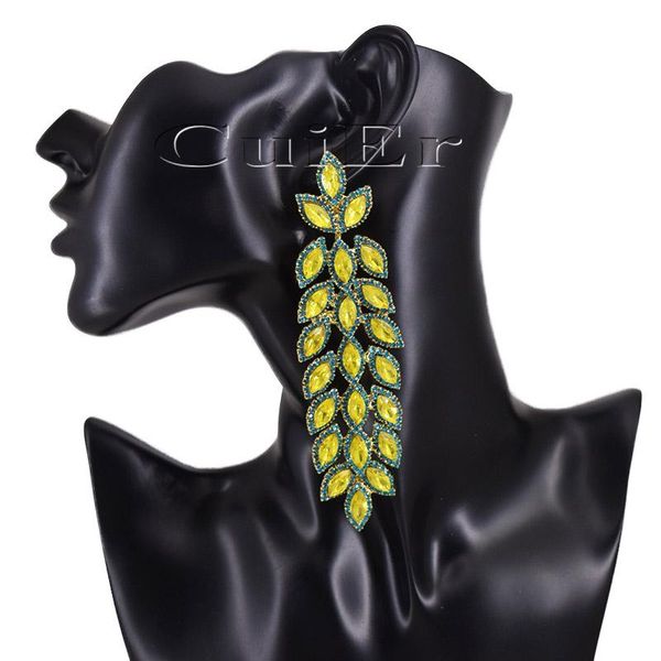 knot cuier 4.5" long linear leaf shaped cluster pierced earrings aurora borealis crystals rhinestones jewelry for wedding, Silver
knot cuier 4.5" long linear leaf shaped cluster pierced earrings aurora borealis crystals rhinestones jewelry for wedding, Silver