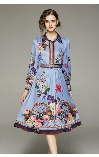 2023 casual dresses bohemian summer vacation dress women fashion runway long sleeve floral print belt shirt style midi dress with belt, Black;gray
2023 casual dresses bohemian summer vacation dress women fashion runway long sleeve floral print belt shirt style midi dress with belt, Black;gray