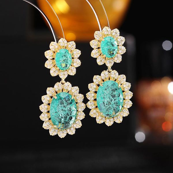 knot luxury yellow gold plated double tourmaline gemstone drop earring for female elegant wedding banquet dangler vintage jewelry, Silver
knot luxury yellow gold plated double tourmaline gemstone drop earring for female elegant wedding banquet dangler vintage jewelry, Silver