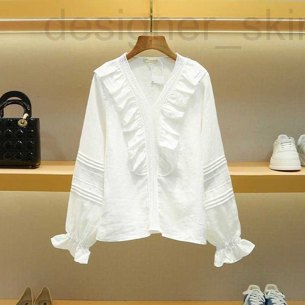 women's blouses & shirts designer shirt design sense small market 2023 spring new v-neck loose long sleeve women 3iju, White
women's blouses & shirts designer shirt design sense small market 2023 spring new v-neck loose long sleeve women 3iju, White